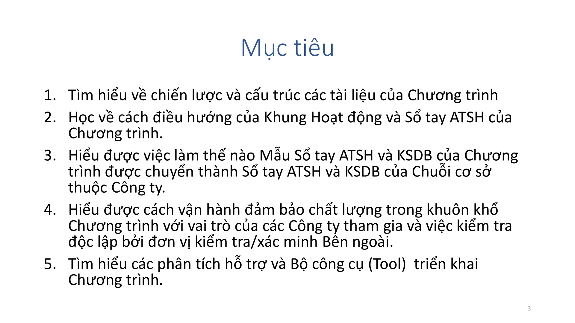 Học phần 3: Các yếu tố chính của Chương trình-115